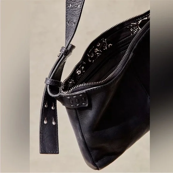 NWT We The Free Calla Sling Black Soft Leather Crossbody Black